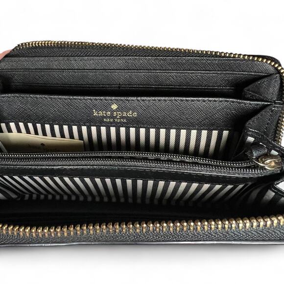 NWT Kate Spade Cameron Street Lacey Leather Wallet Black Boutique Line - Picture 8 of 14